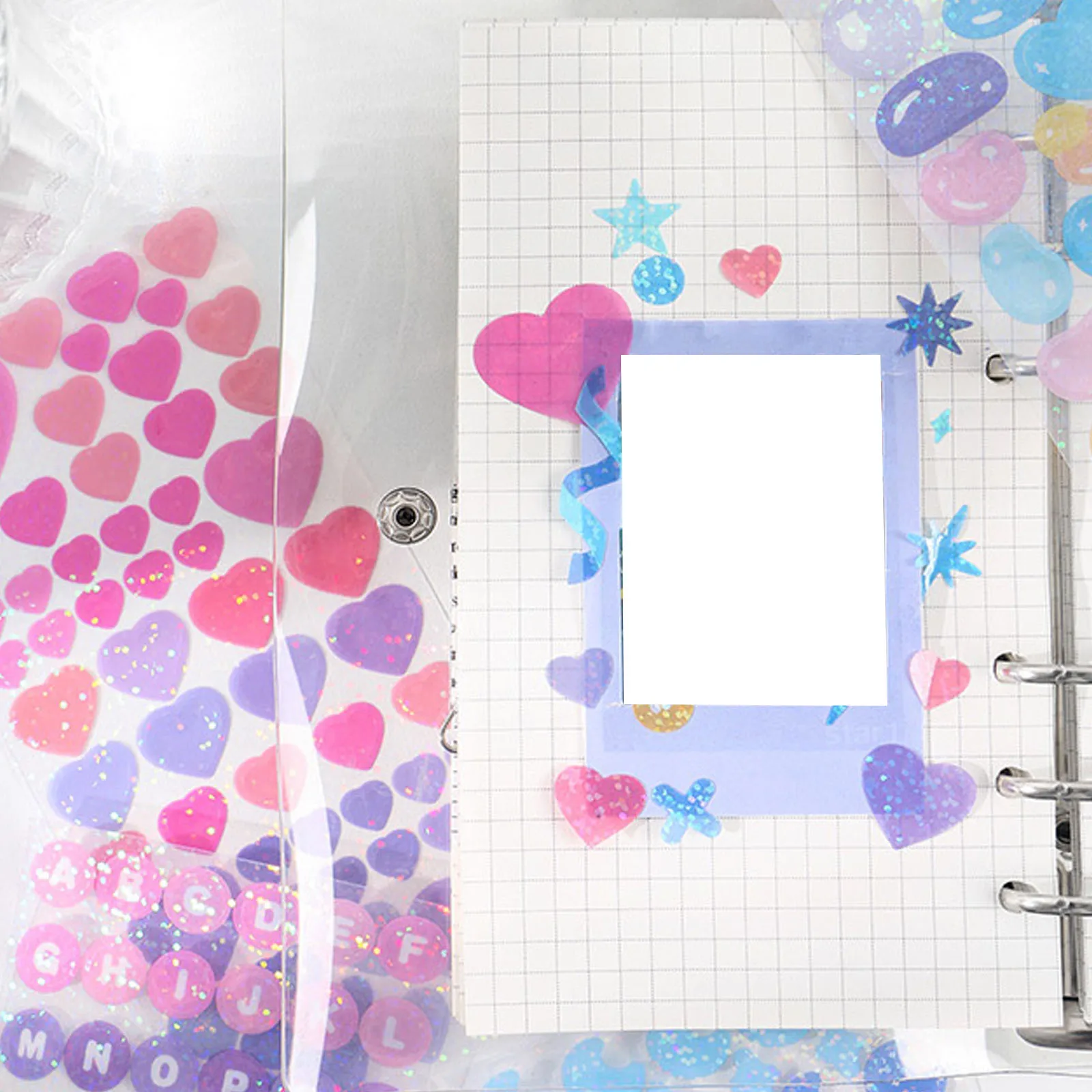 

8 Sheets Thick PVC Decorative Stickers Smooth Finish Self Adhesive for Albums Greeting Cards Craft Projects Label Sticker