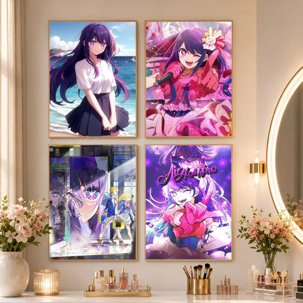Anime O-Oshi No Ko Hoshino Ai Poster Matte Self-Adhesive Wall Art Print Living Room Bedroom Home Wall Decor