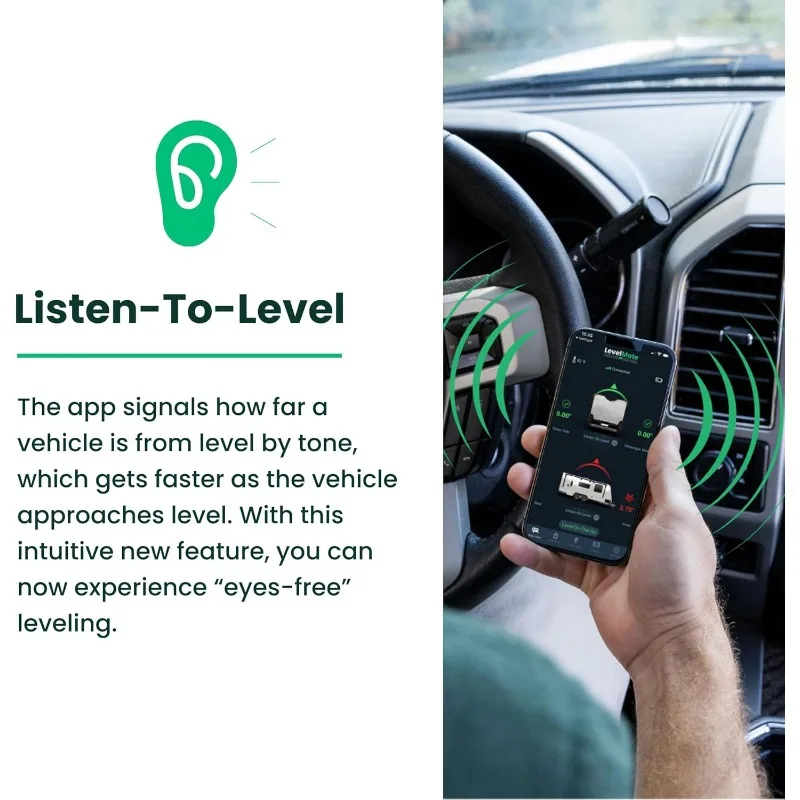 Bezprzewodowy system poziomowania pojazdów kempingowych LevelMateMAX, poziomica Bluetooth dla kamperów, niezbędne akcesorium w podróży