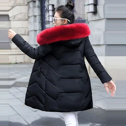 Autumn Women Coat Hooded Winter Parkas Women Jacket Fur Collar Outerwear Female Down Cotton Wadded Warm Thick Long Coat 2024 New