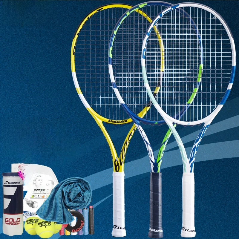 Raquete de tênis Babolat de fibra de carbono para homens e mulheres, treinamento profissional, jogador individual, estudante ...