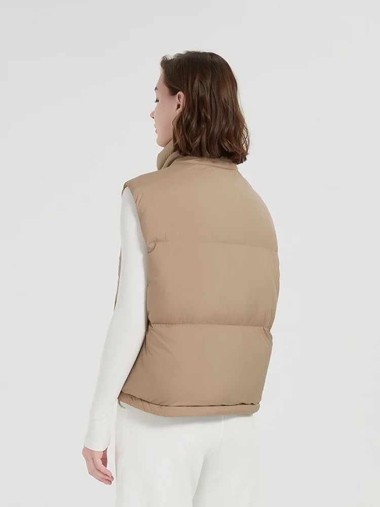 Suyarepl, Gilets Femme, 90% Duvet de Canard Blanc, Col Montant, Doudoune Monochrome Matelassurera, 2024 Automne Hiver