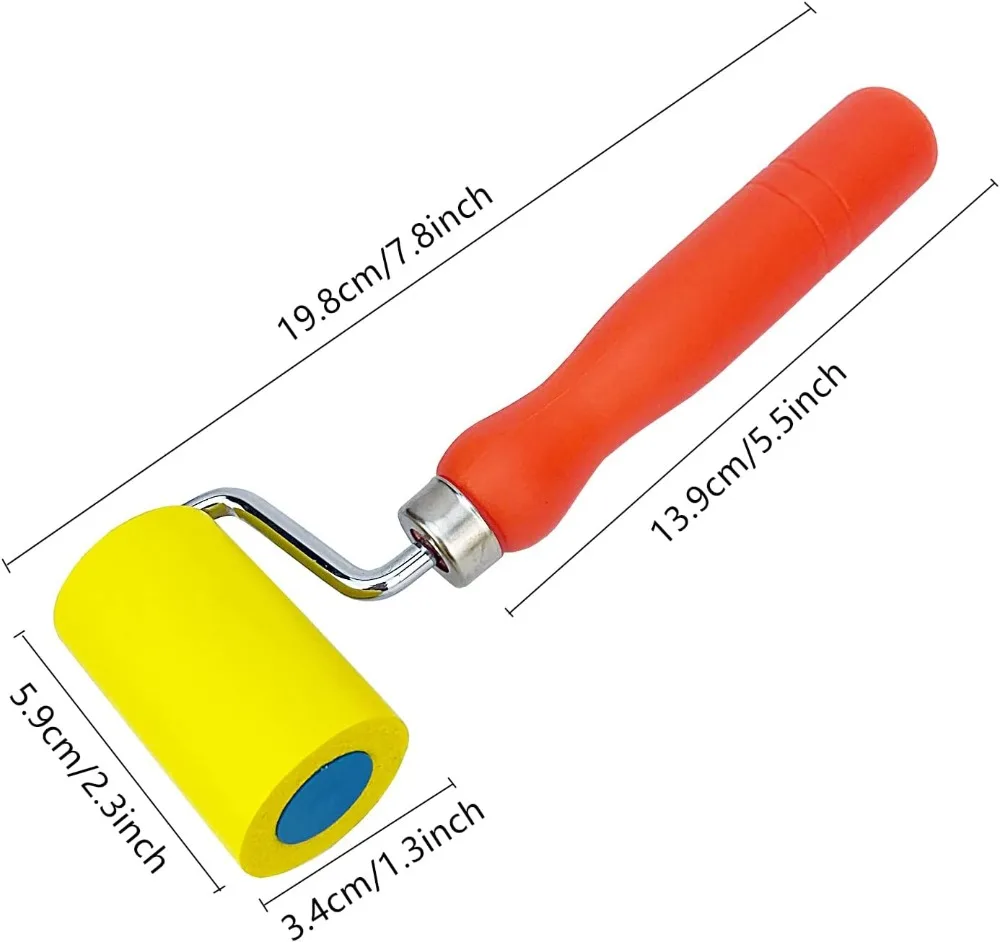Soft Sponge Seam Roller for Car Wraps, Vinyl, Wallpaper, Film Tinting - Lightweight Handle, 1 Pack