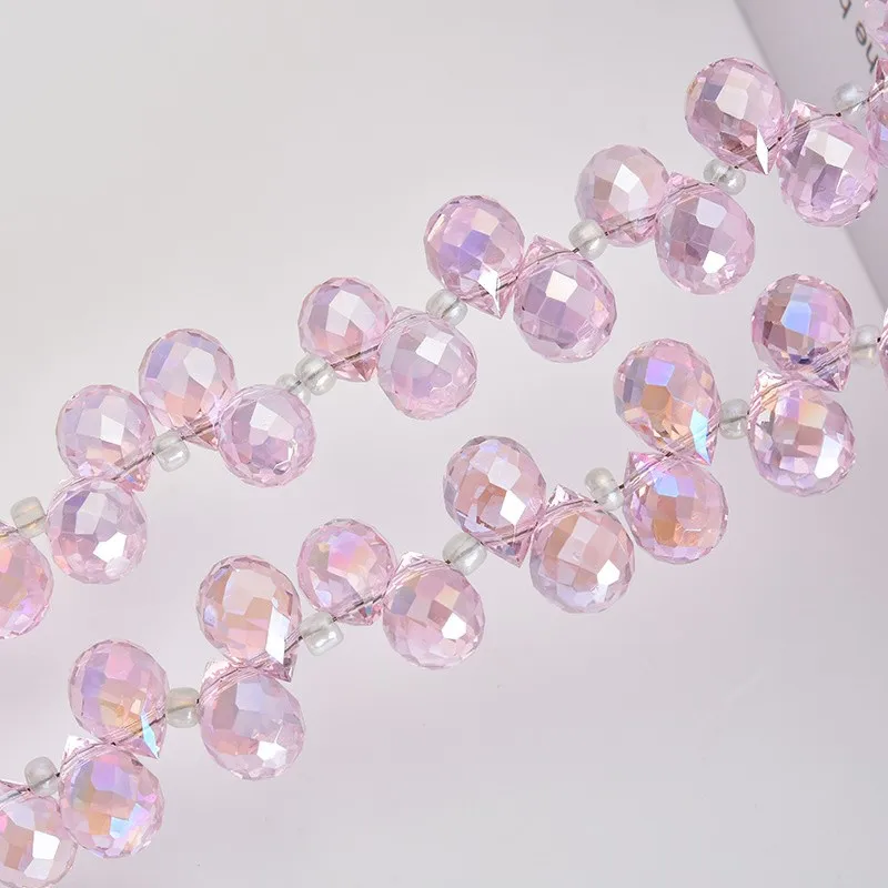 20/50PCS Austria AB Color Crystal Strawberry Beads 8mm Shiny Faceted AAA+ Glass Beads for Jewelry Making DIY Bracelet Necklace