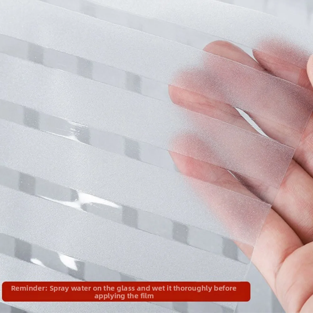 Modern Glass Decal Frosted Stripe Window Film Stripe Pattern Design Easy To Apply And Remove Smooth Glass Adhesion