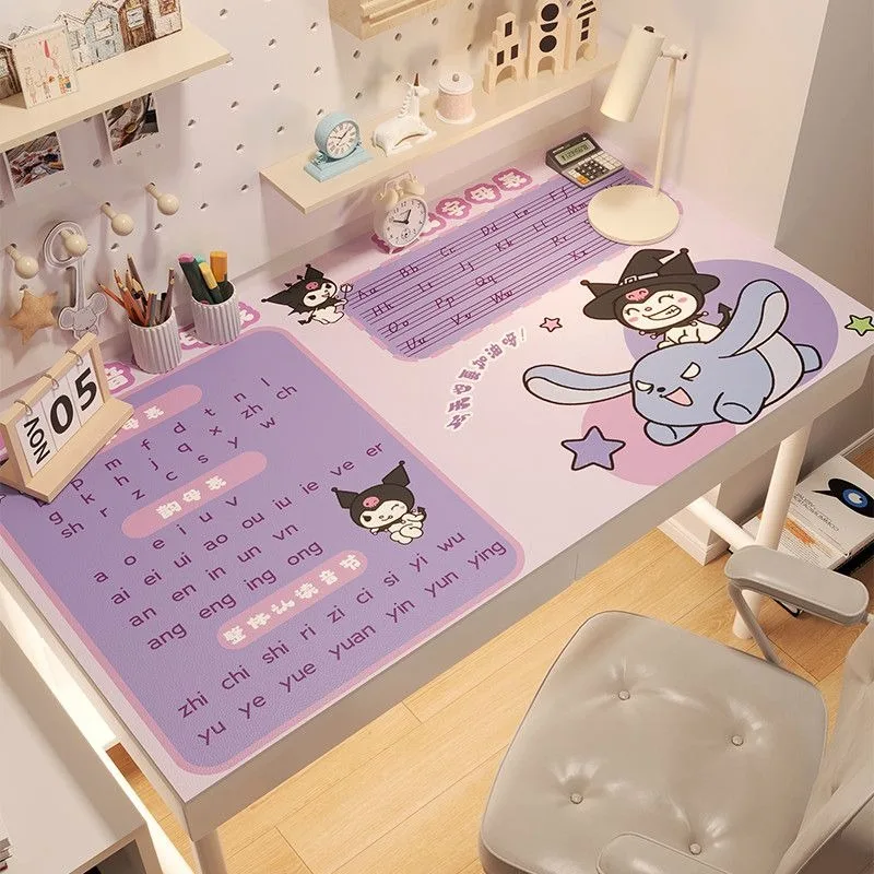 

Sanrio Kawaii Kuromi My melody Pochacco Children's Learning Table Mat Waterproof Cute Cartoon Leather Tablecloth Room Decoration