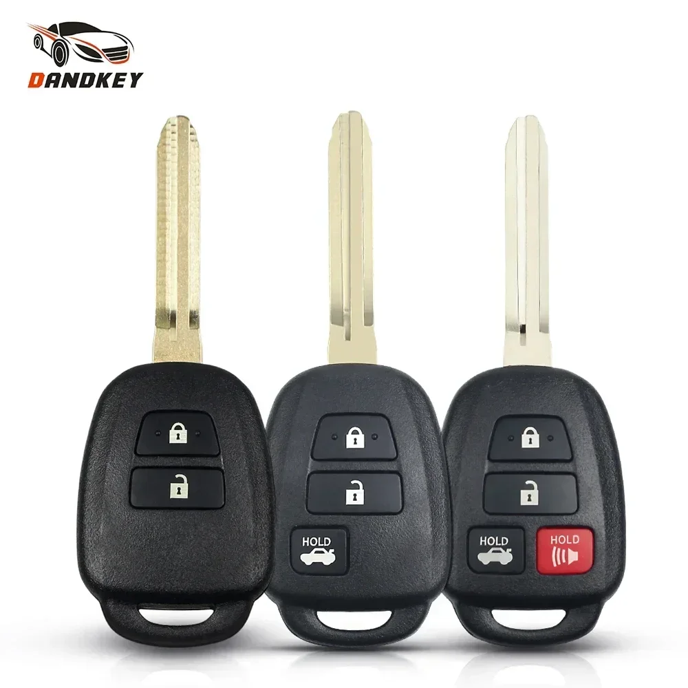 Dandkey 5X 2/3/4 Buttons Car Key Case Shell For Toyota CAMRY Corolla Prius RAV4 Highlander Tundra Remote Car Key TOY43 Blade