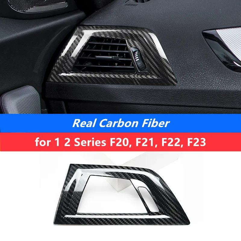 RHD Real Carbon Fiber Passenger Side Air Conditioner Vent Sticker for BMW 12Series F20 F21 F22 F23 Air Outlet Panel Accessories
