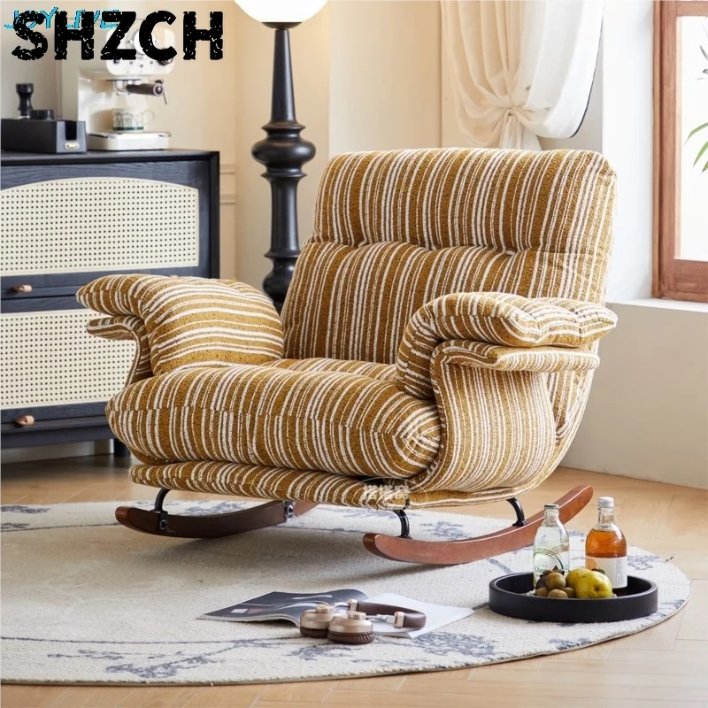 Joylive Retro Home Balcony Living Room Casual Single Seat Sofa That Can Be Reclined Or Slept In Antique Style Lazy Rocking Chair