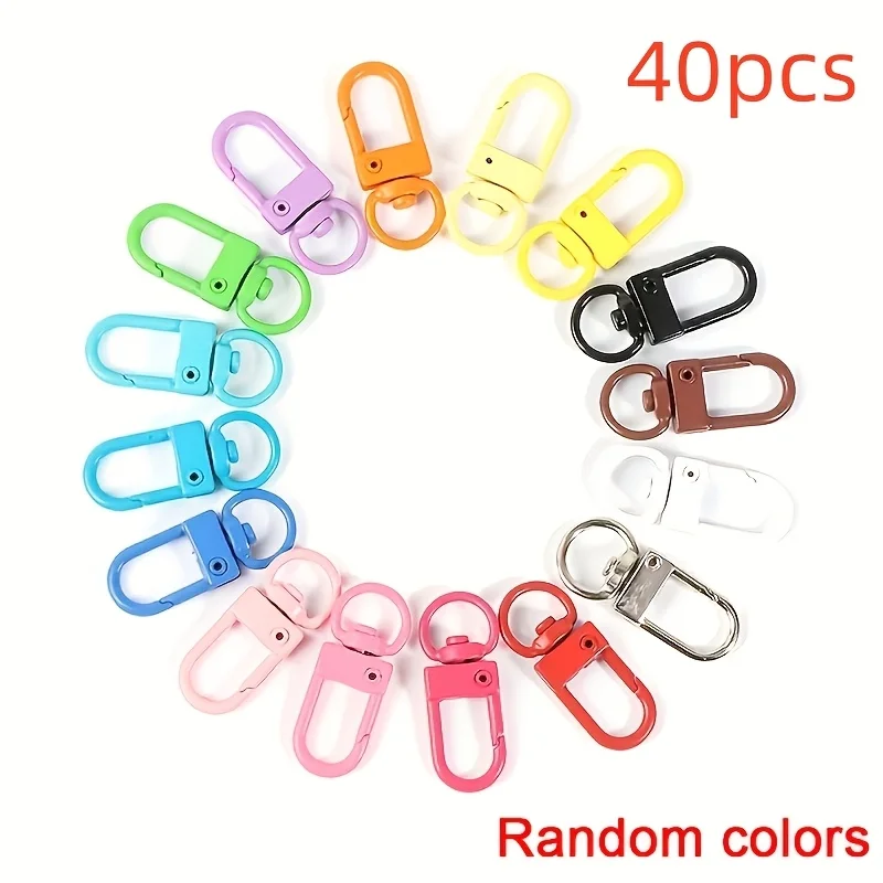 40/80pcs Multicolor Swivel Lobster Clasps for DIY Crafts