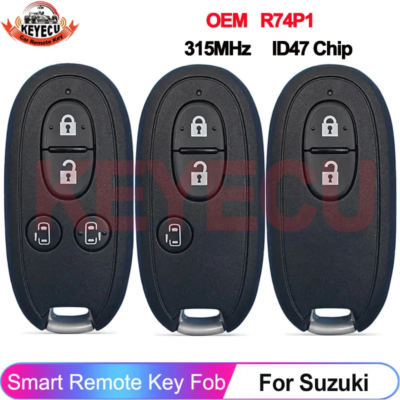 

Оригинальный брелок KEYECU FCC: R74P1 на рынке России, оригинальный для Suzuki Alto Wagon Hustler Smart 315 МГц PCF7953, HITAG 47 чипов, дистанционный брелок