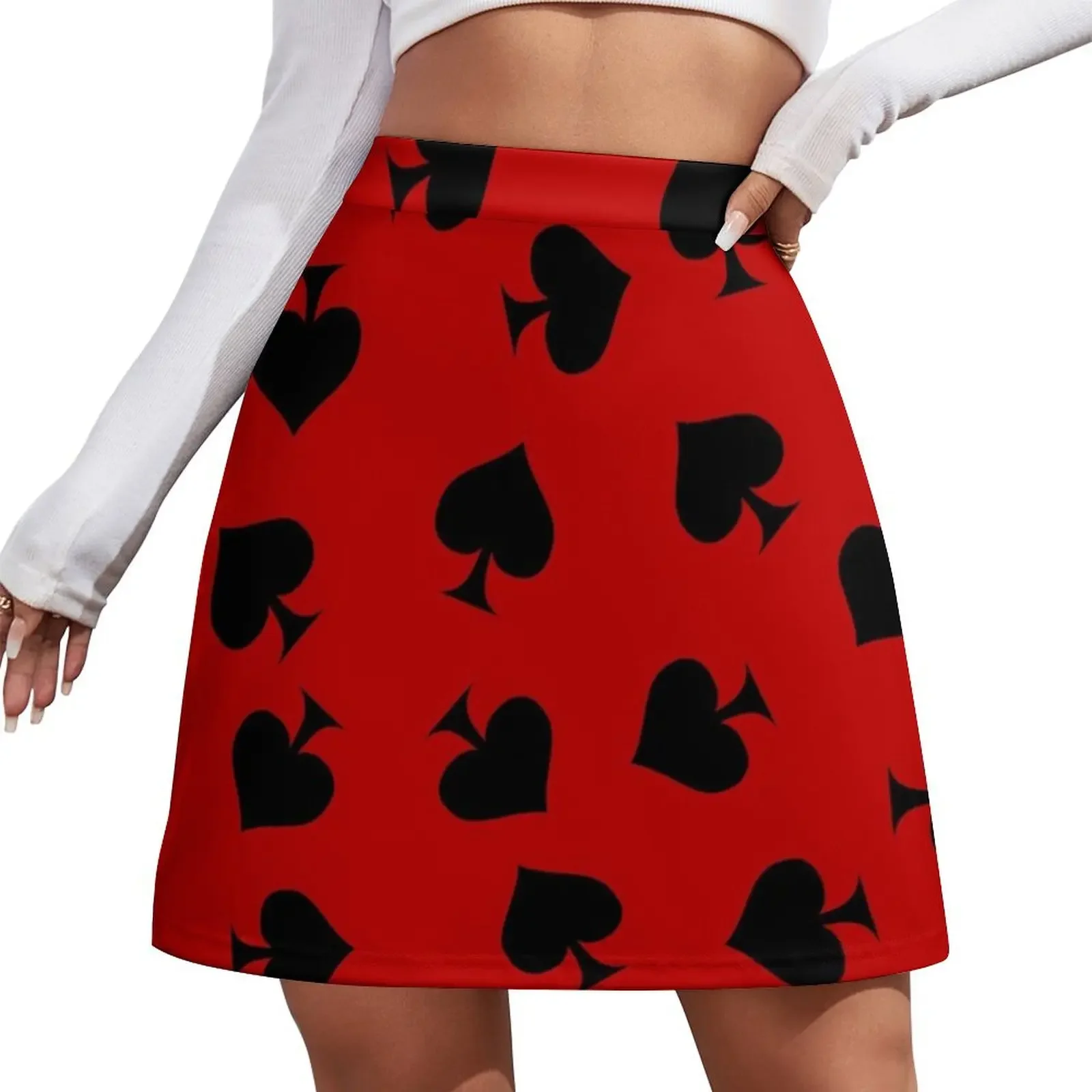 

Spades on Red Mini Skirt Korean skirts short skirt Skirt pants Mini