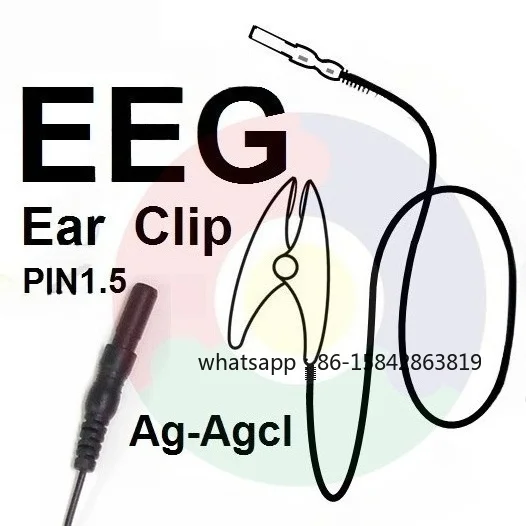 Advanced EEG Ear Clip Electrode, Silver Chloride Ear Clip Electrode, Suitable for OpenBCI and Other EEG Modules