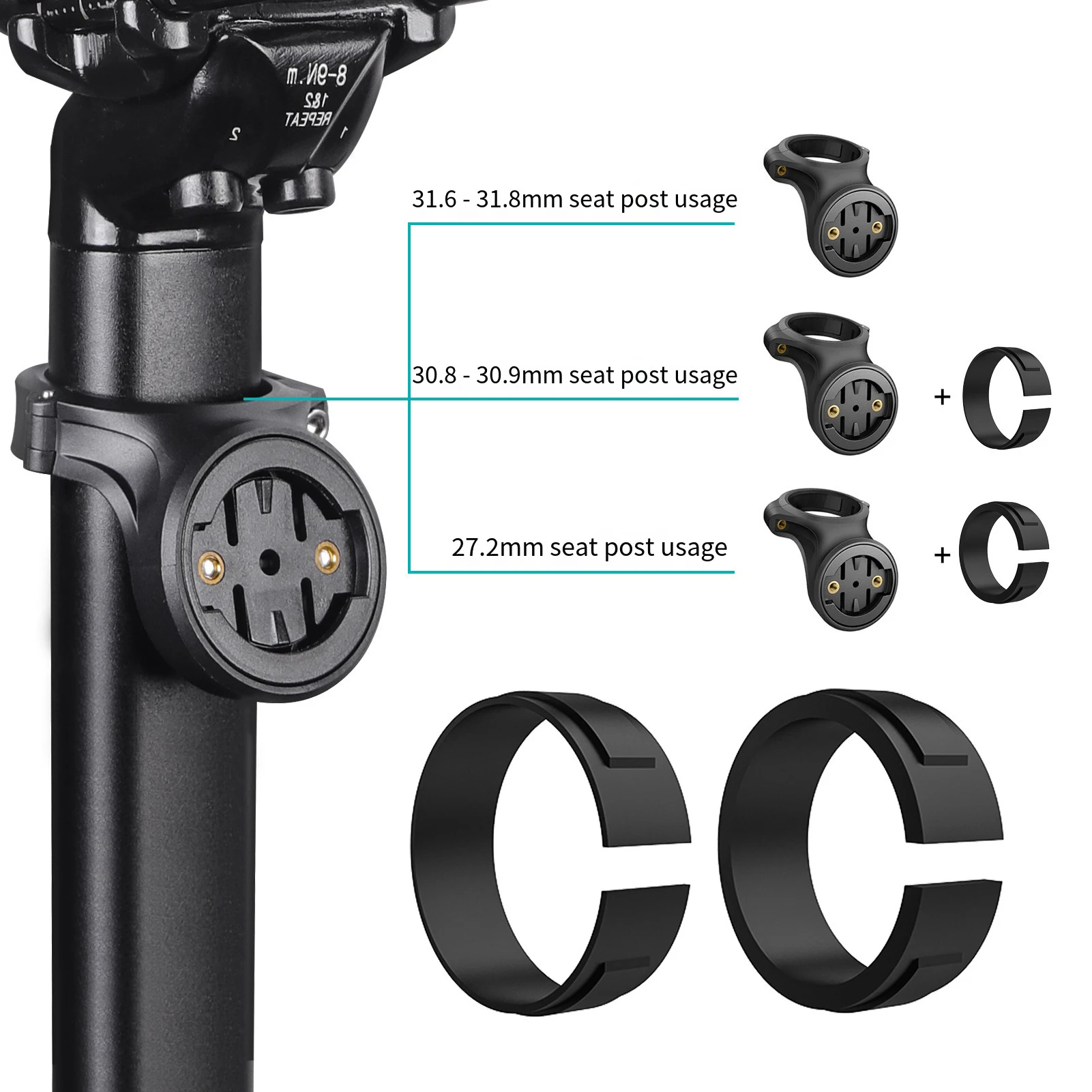 دراجة مصباح جبل الدراجة Seatpost قوس الضوء الخلفي Seatpost حامل ل Garmin Varia الرادار الرؤية الخلفية RVR315 RTL510 515 500