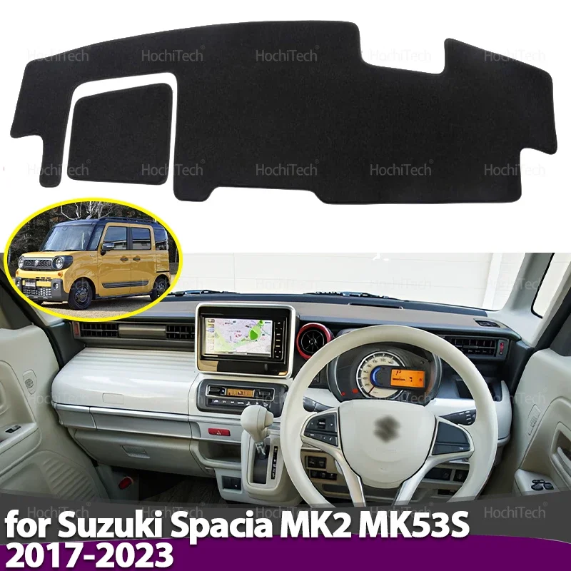 Dashboard Cover Board Anti-Slip Mat Protect Pad Car Sunshade Carpet Rug For Suzuki Spacia MK2 MK53S 2017-2023