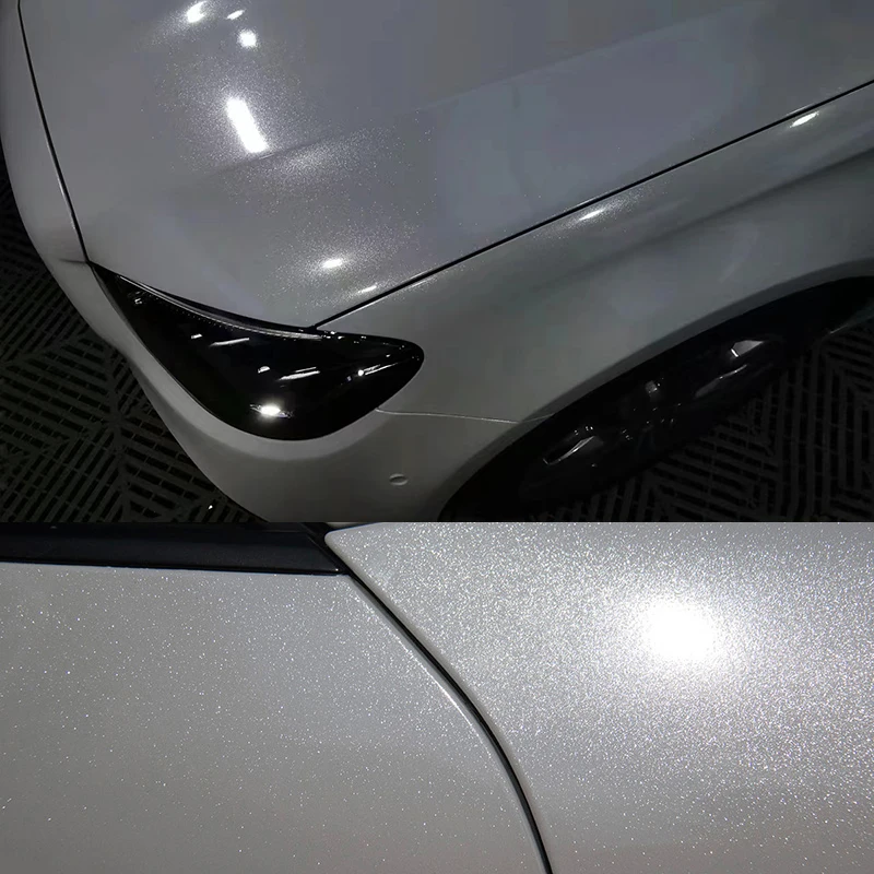 PET Ultra Glossy White Pearl Glitter Metallic Car Vinyl Wrap Film Self Adhesive Air Release DIY Sticker Motorcycle Decal