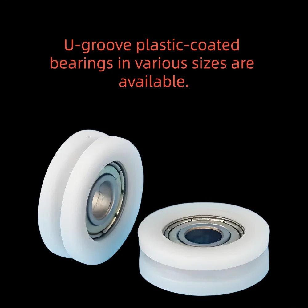 High-Speed U-Shaped Slotted Plastic Coated Bearings Rollers Guide Wheels Silent Wear-Resistant for Smooth Movement