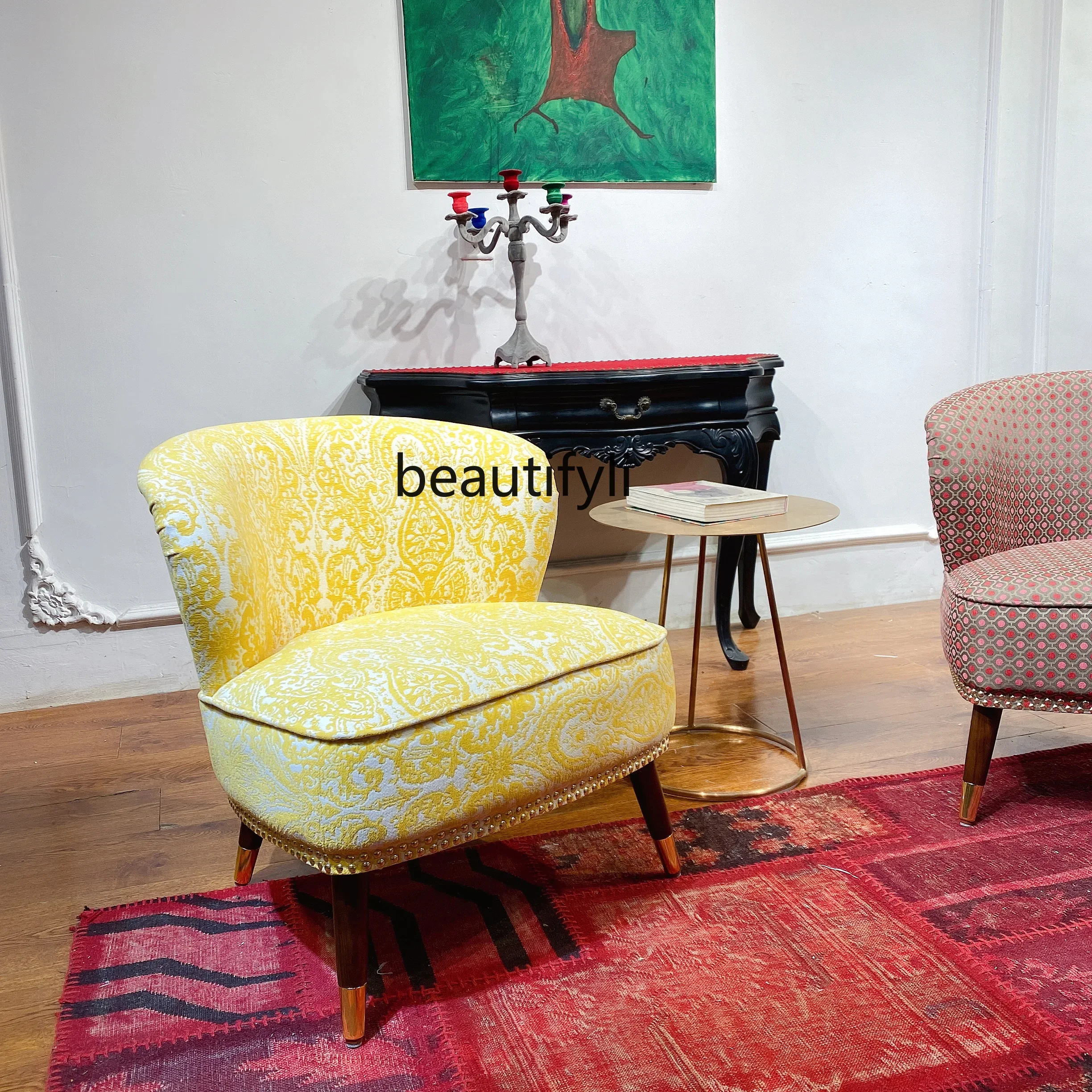 

Italy Modern Light Luxury Leisure Chair Living Room Sofa Cafe Bar Single-Seat Sofa Chair