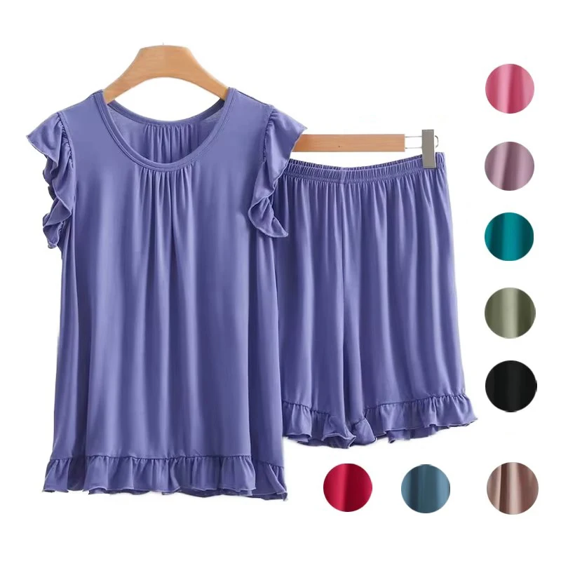 XL-8XL Plus Size Modal New Sleeveless Tops Ladies' Pajamas And Shorts Summer Women's Sleepwear Pyjamas Femme Nightwear Suit