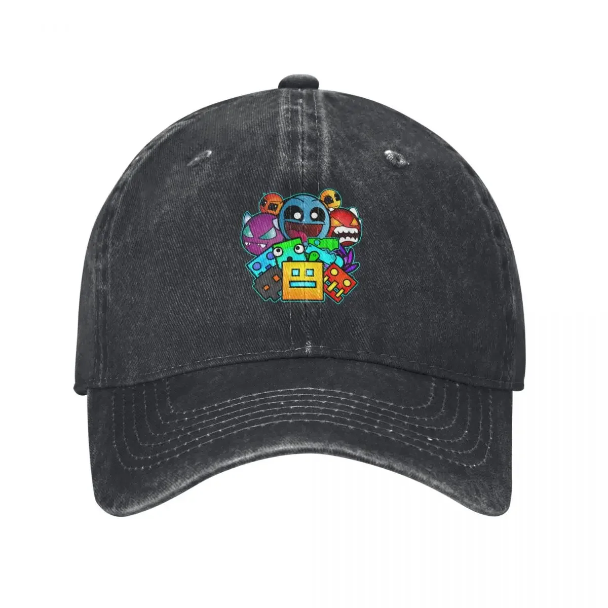 

geometry dash old school gaming Baseball Cap Sun Cap black Hip Hop Baseball Men Women's