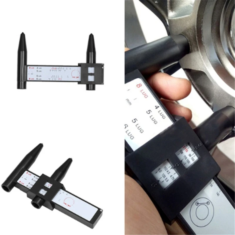 Hot Sale Wheel Rim Bolt Pattern Sliding PCD Measuring Gauge Ruler 8 Holes Hub Pitch Lugs Distance Measurement Tool