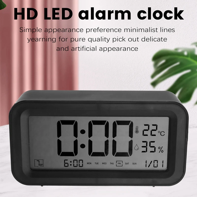 A48R-Digital Alarm Clock Digital Desk Clock Mini Electronic Clocks Office Simple Clocks Automatic Luminous Electronic Clock