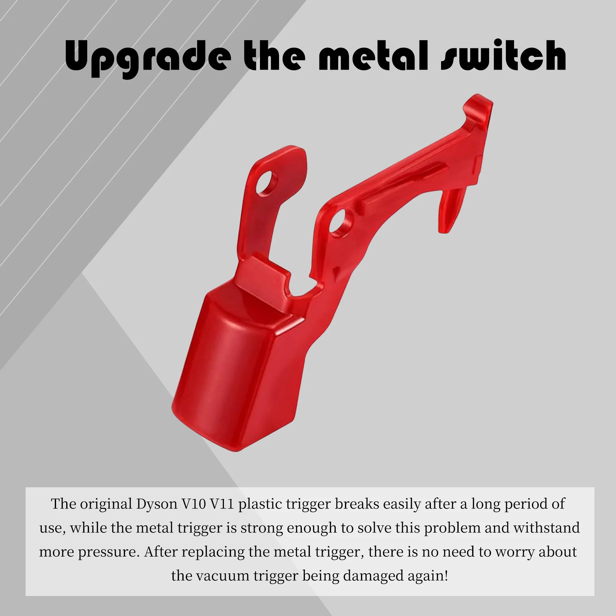 Upgrade Metal Trigger Switch Compatible Dyson V10 V11 SV12 SV14 Vacuum Cleaner Repair Accessories, Power Switch Button Replaceme