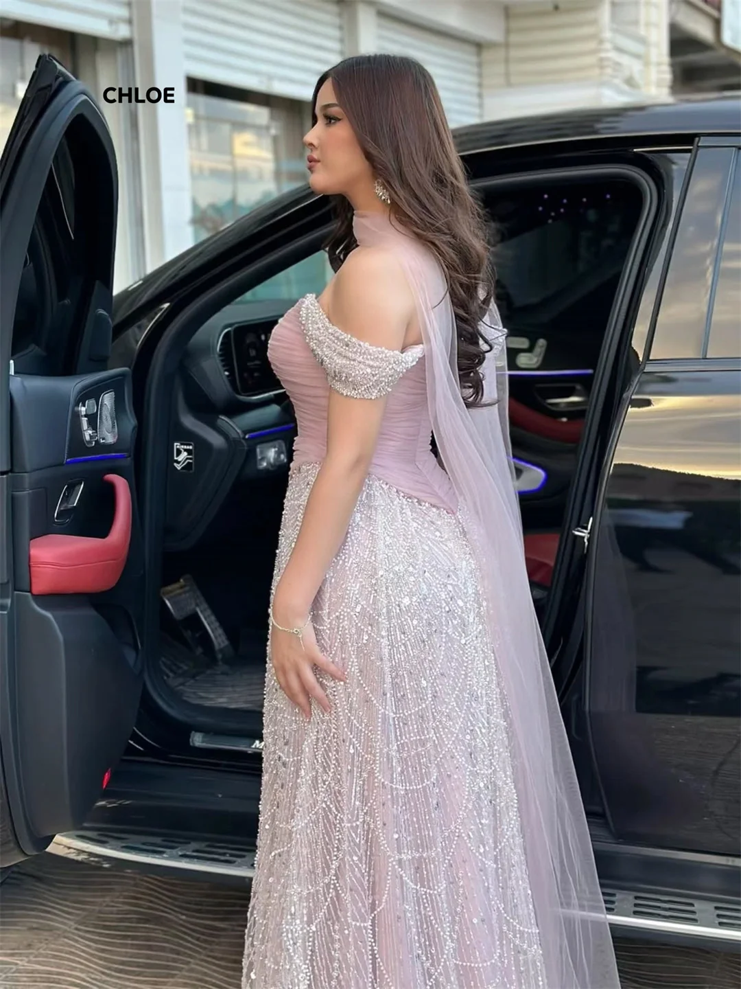 Abiti da sera da donna con colletto tondo per occasioni speciali Linea su misura A Abito da sera da donna a maniche corte Abiti da ballo da donna