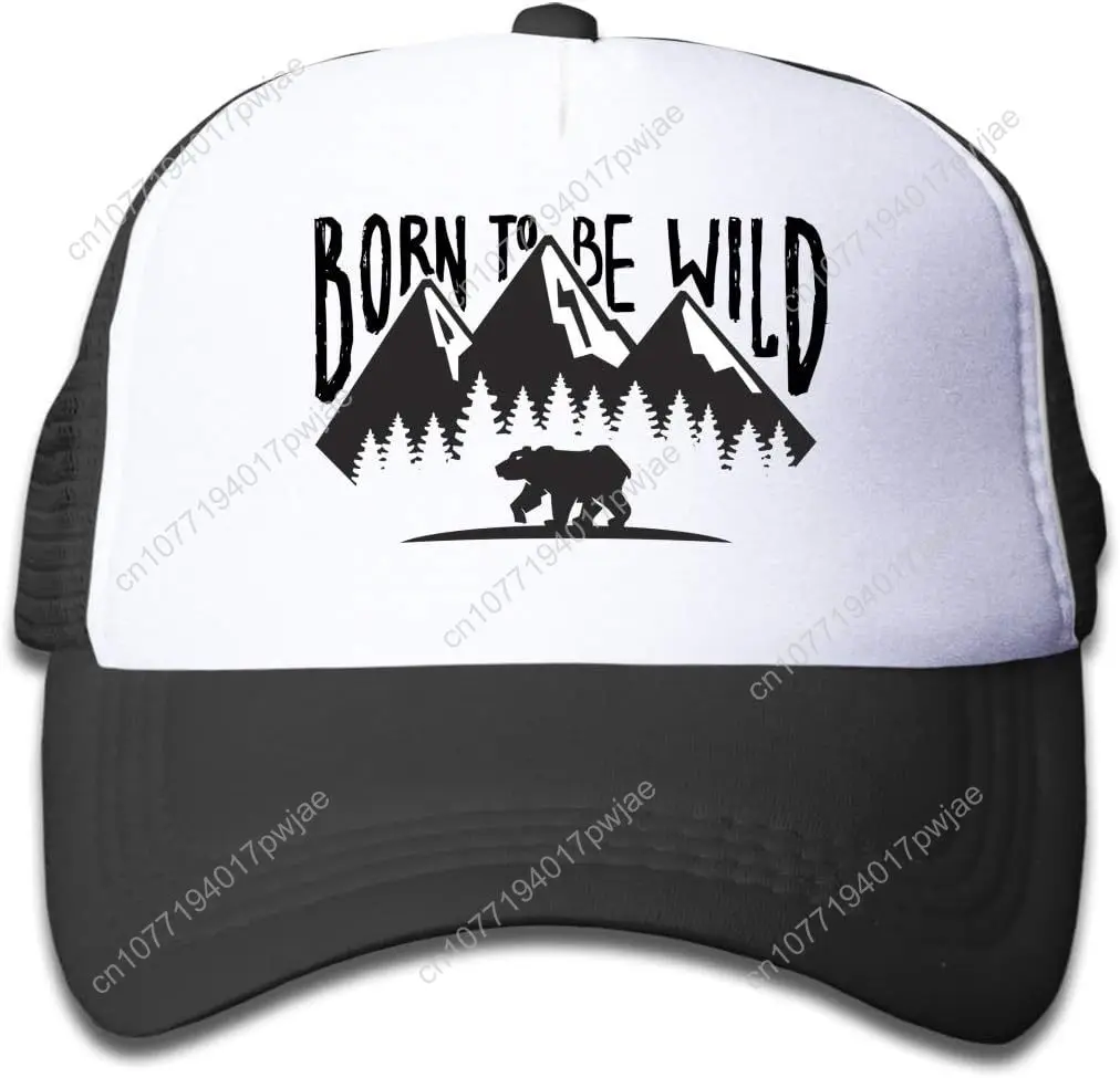 

KKMKSHHG Bear Mountain Youth Adjustable Mesh Hats Baseball Trucker Cap for Boys and Girls