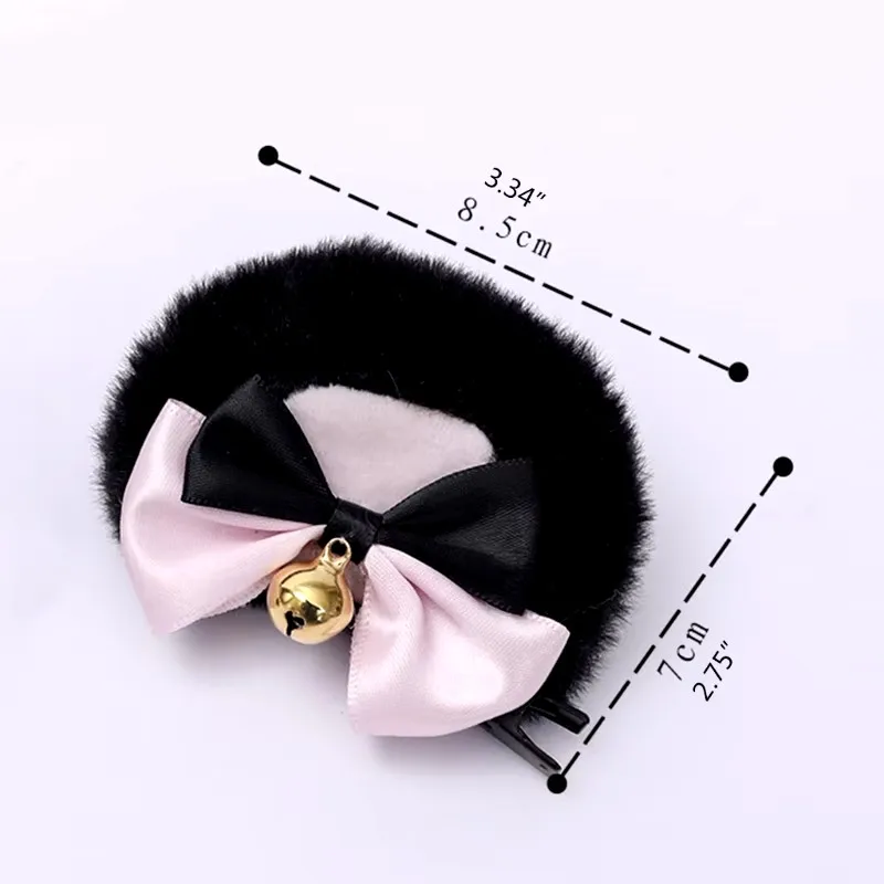 Tier Ohr Haarnadeln Mode Kreative Haar Zubehör Doppel Bowknot Glocke Bär Ohr Clips Lolita Kawaii Cosplay Haarspange Dekor – Detail 3