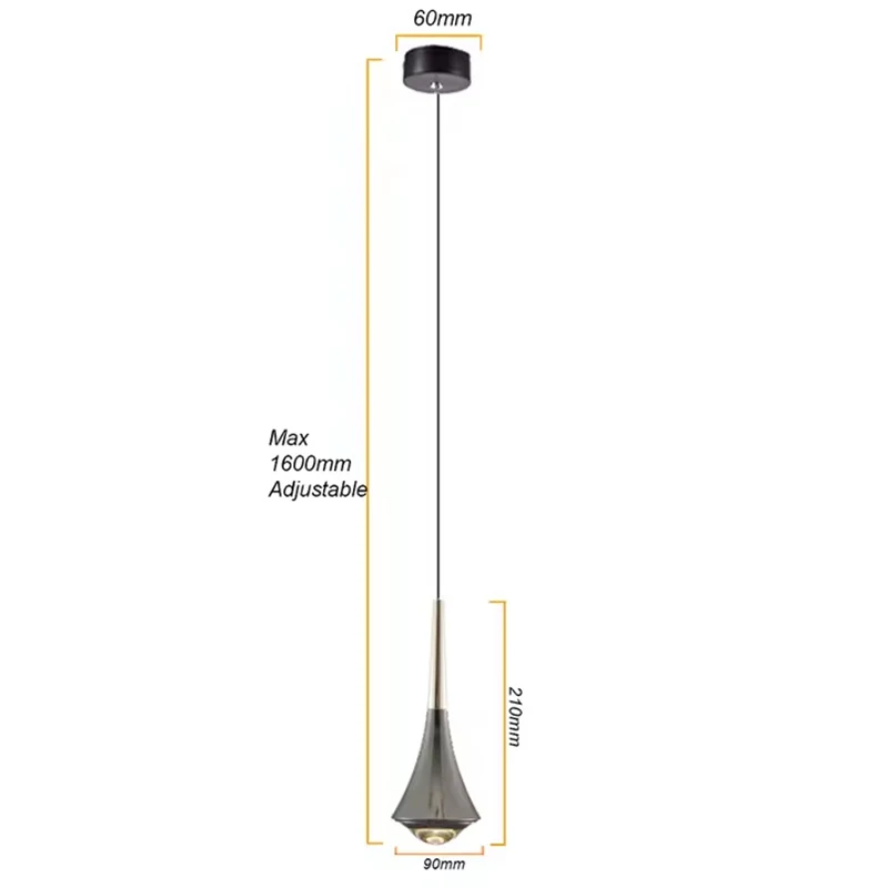 LED Adjustable Pendant Light Touch Dimmable Beside Light Mirror Lamp Aluminum Home Decor For Kitchen Island Dining Room Bar Cafe