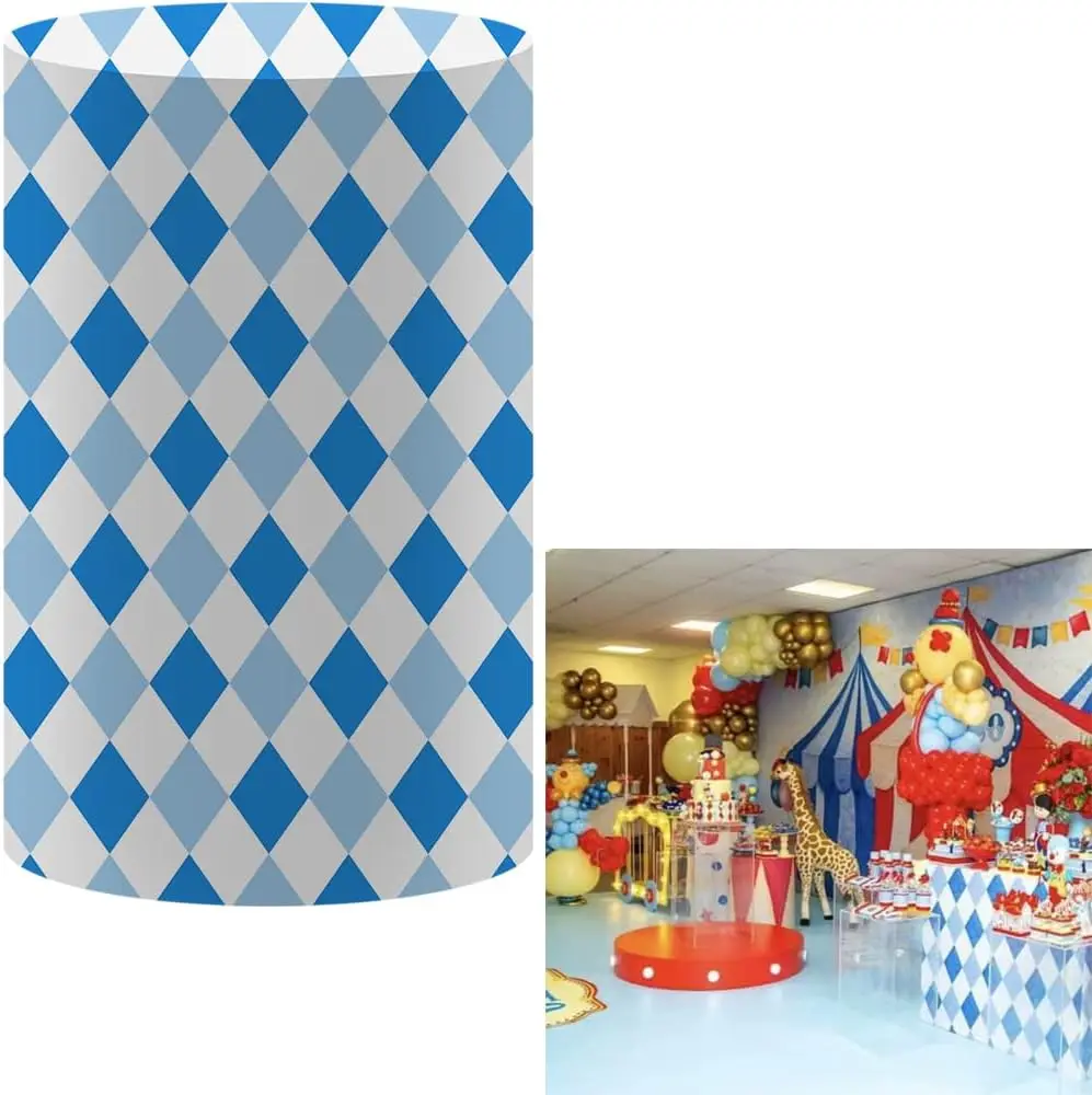 Circus Theme Birthday Party Cylinder Fabric Covers Spandex Baby Shower Birthday Party Decor Cylinder Pillar Plinth Cover Props