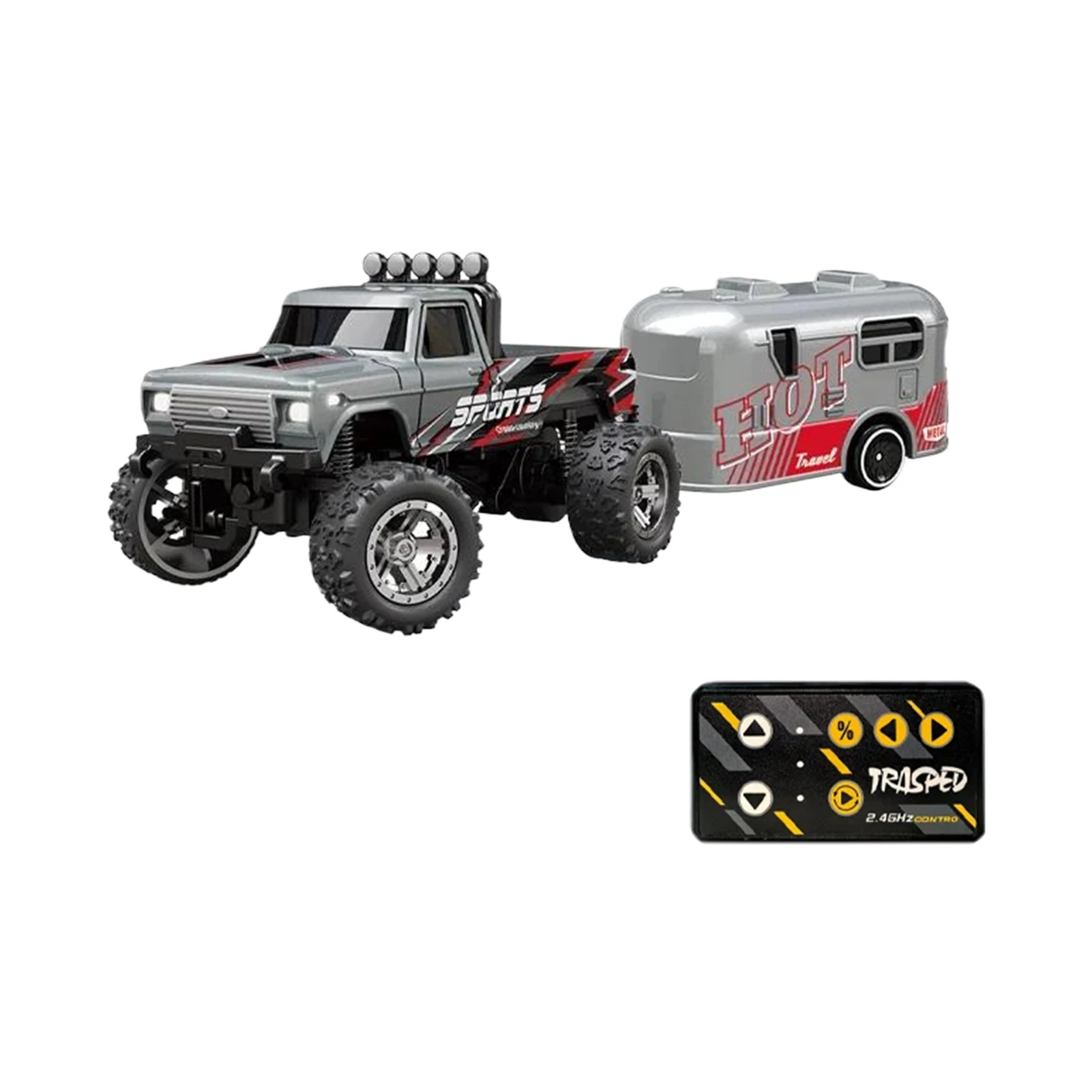 RC Off-road Monster Truck 1/64 Remote Control Mini Climbing Car Alloy Model 2.4G Remote Control Electric Toy Off-road Vehicle