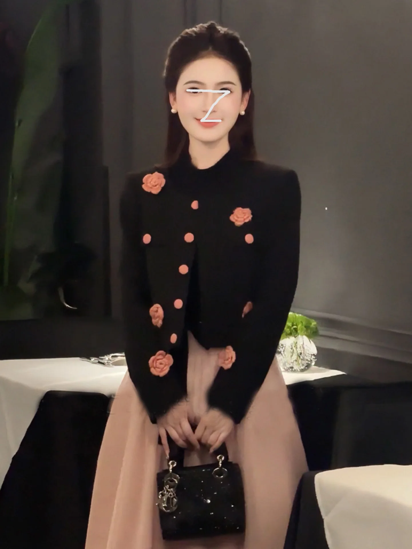 

Hebe Sle Color Blo Cotton Jaet Dr Set Women's ort Coat Dr Faionable Commute Wind Winter Collection