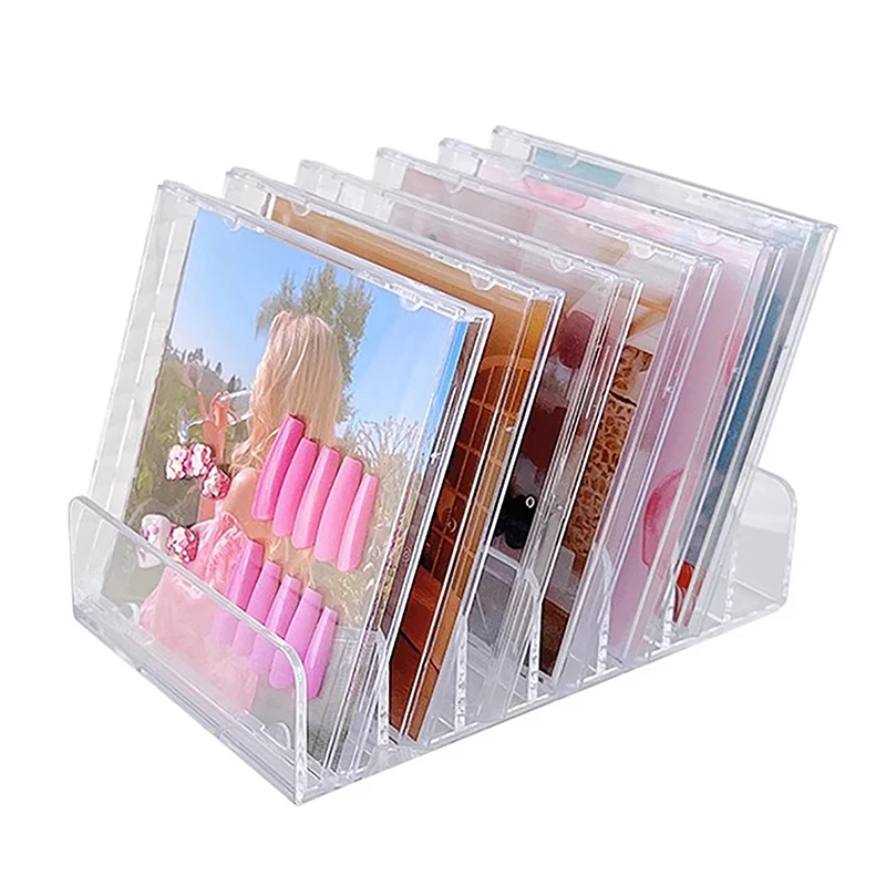 5Pcs Clear Nail Tips Display Stand Holder Plastic Nail Showing Board False Nail Display Container Nail Art Tools