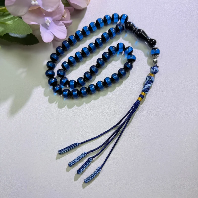 1Pc Handmade Muslim Prayer Beads with Tassel, Rosary Tasbih Handheld Decor Bracelet - view 4
