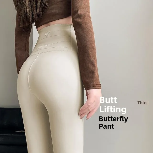 

Новинка 2024, весна-лето, женские брюки для йоги с высокой талией, подтягивающие бедра, тонкая верхняя одежда из овчины, белые узкие брюки с девятью точками