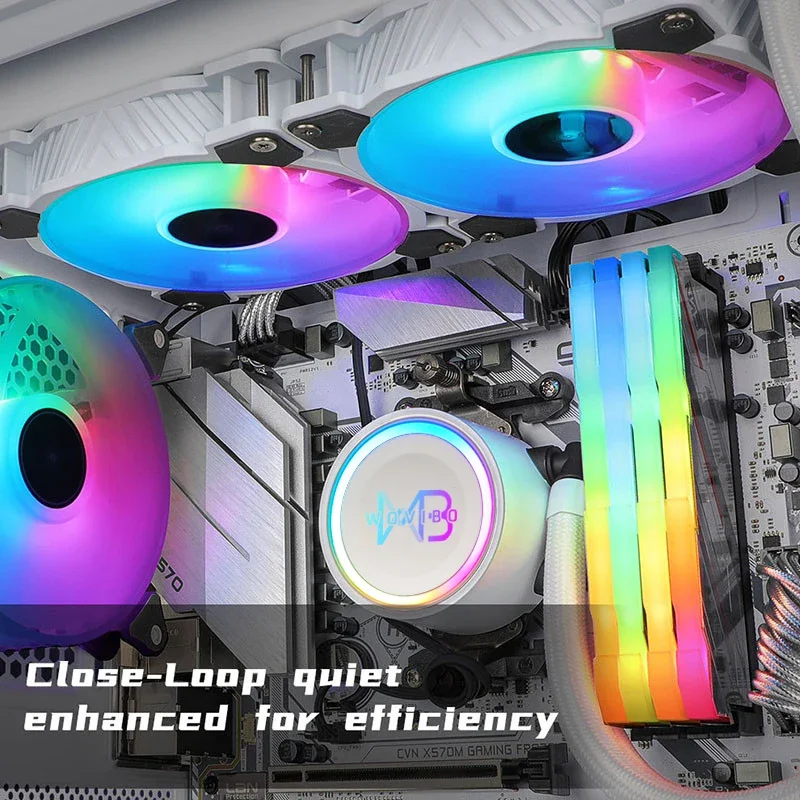 Wovibo Pc Cpu Waterkoeling Computer Koeler Aio Rgb Argb Vloeibare Fan Ventilador Radiator Voor Lga 1150 1151 1200 1700 2011 AM4 AM5