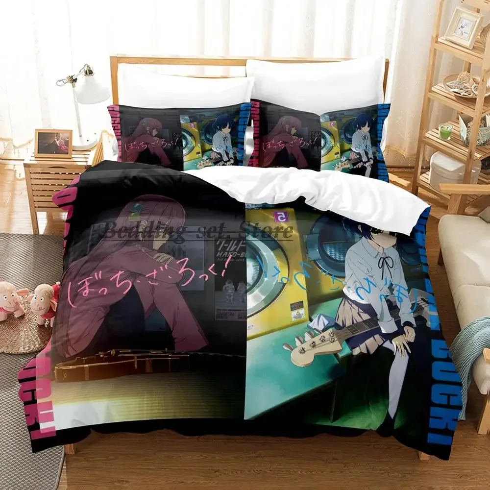 

New BOCCHI THE ROCK Bedding Set Single Twin Full Queen King Size Bed Set Aldult Kid Bedroom Duvetcover Sets 3D Anime Bed