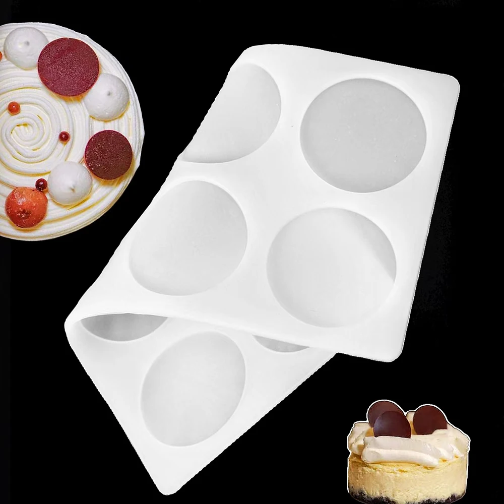 قالب سيليكون أسطواني ذو 8 تجويف، يستخدم لخبز كعكة موس والحلوى والشوكولاتة والبسكويت والكعك