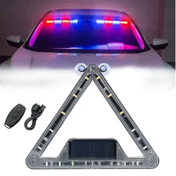 18 lumières stroboscopiques solaires pour pare-brise, accessoires de voiture, lumières de Police pour grille d'avertissement d'urgence