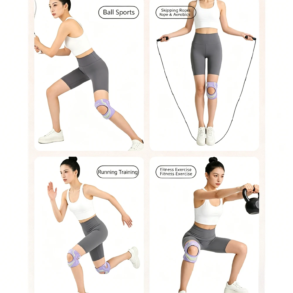Patellasehnen-Stützbandage, Kniebandage für Frauen und Männer, offene Patella | Gel-Pad mit Seitenstabilisatoren für Laufen und Workouts – Detail 10