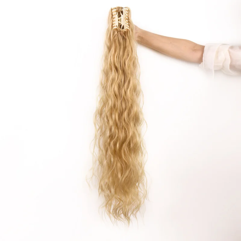Women's fluffy flowing ponytail clip-on wig, easy to secure and won't fall off even when vigorously shaken view 5