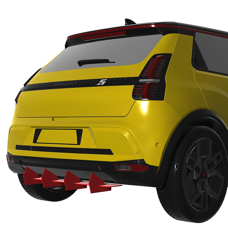 Fit Renault 5 E-Tech 2024 2025 Year Rear Diffuser Bumper Lips Spoiler Splitter Body Kit Accessories