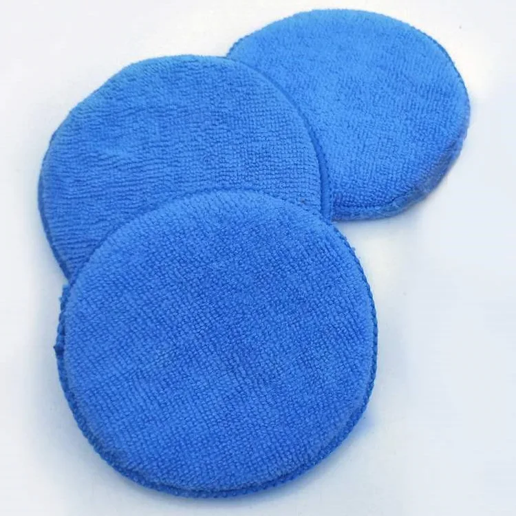 Ultra-Soft Microfiber Wax Applicator Pads Auto Detailing Waxing Sponge Polishing Round Car Cleaning Sponge