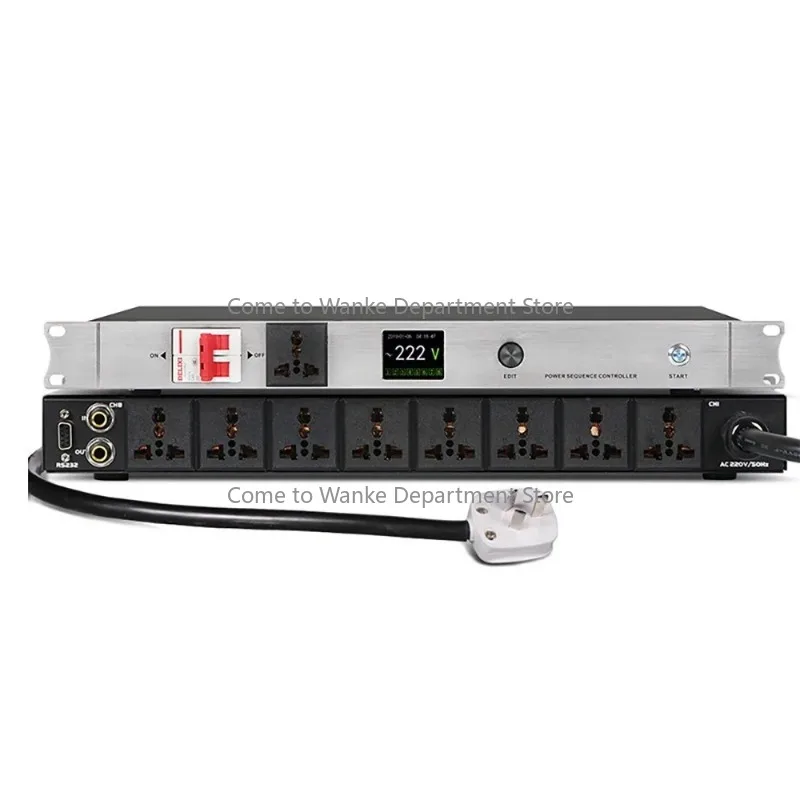 Secuenciador de Audio de potencia programable de 8 canales de alta potencia H928 para sistema de sonido con pantalla de voltaje en tiempo Real