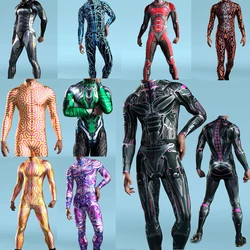 Kids and adults Cool Cyber Punk warrior Mechanical Armour Jumpsuit Punk Cosplay Bodysuit Steampunk Costume Halloween Party Shows