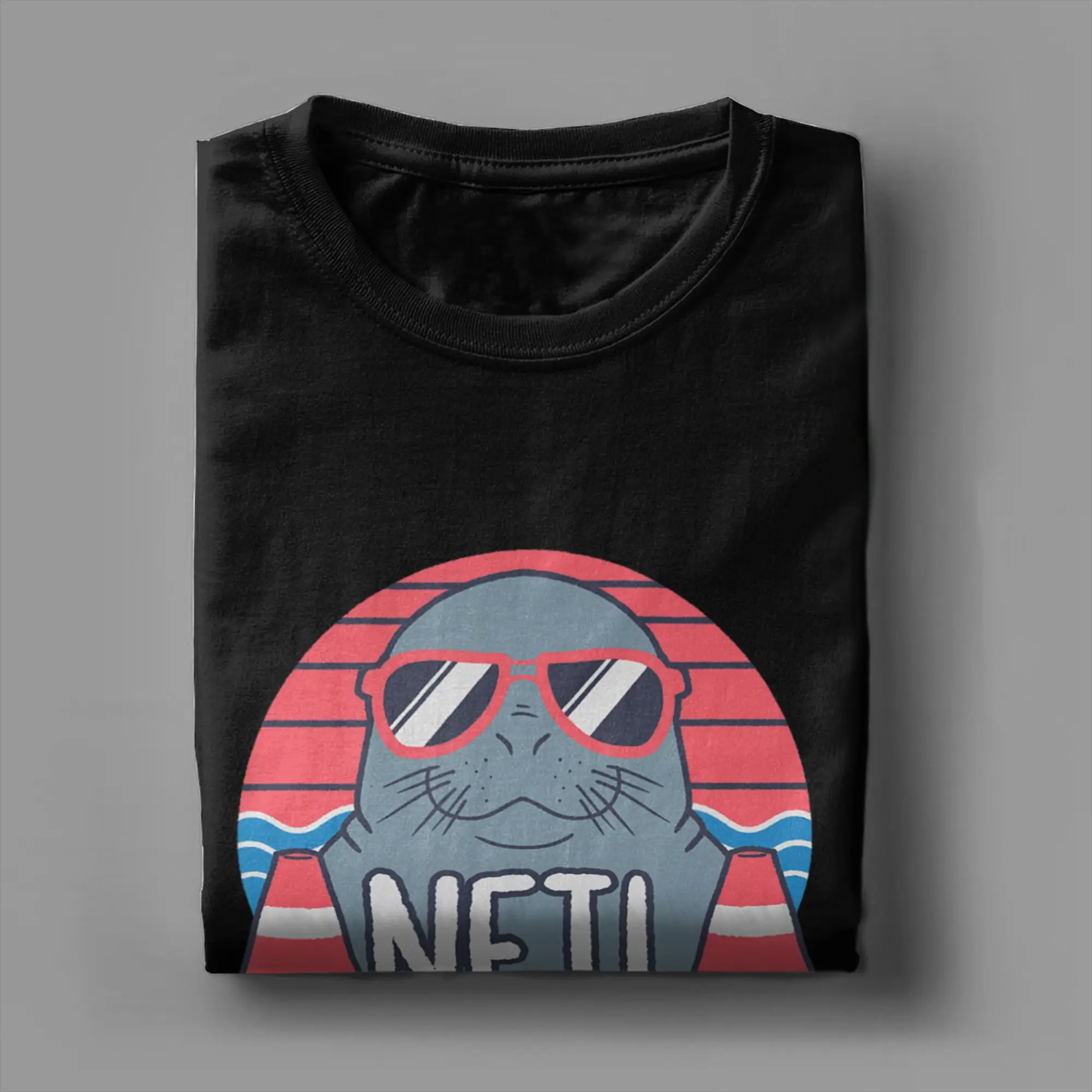 Men T-Shirts Neil the Seal Deal with It Funny Tasmanian Seal Casual Pure Cotton Tee Shirt Short Sleeve  T Shirts Crewneck Summer