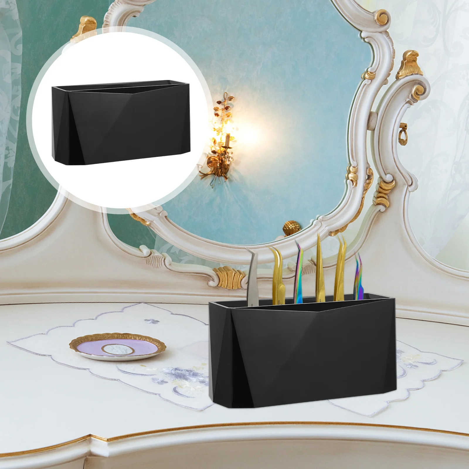 

6 Holes Eyelash Tweezers Holder Display Stand Compact Storage Rack for Makeup Tools Neat Organizer Shelf Professional and Home