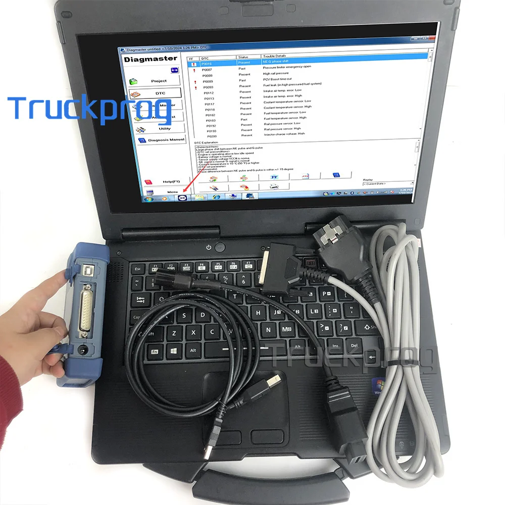 CF53 laptop+For Kubota TAKEUCHI Diagmaster PYTHON interface for Toyota Denso DST-i dsti diagnostic flash cable Diagnostic System